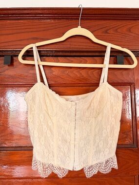 Altar’s State cream Lace Bustier Crop Top